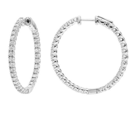 14K Diamond Hoop Earrings